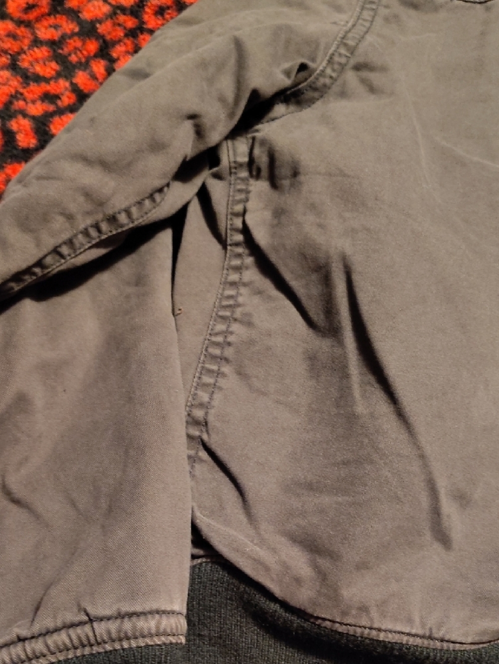 Abercrombie & Fitch Charcoal Gray Bomber Jacket with Shearling Trim - Picture 8 of 8